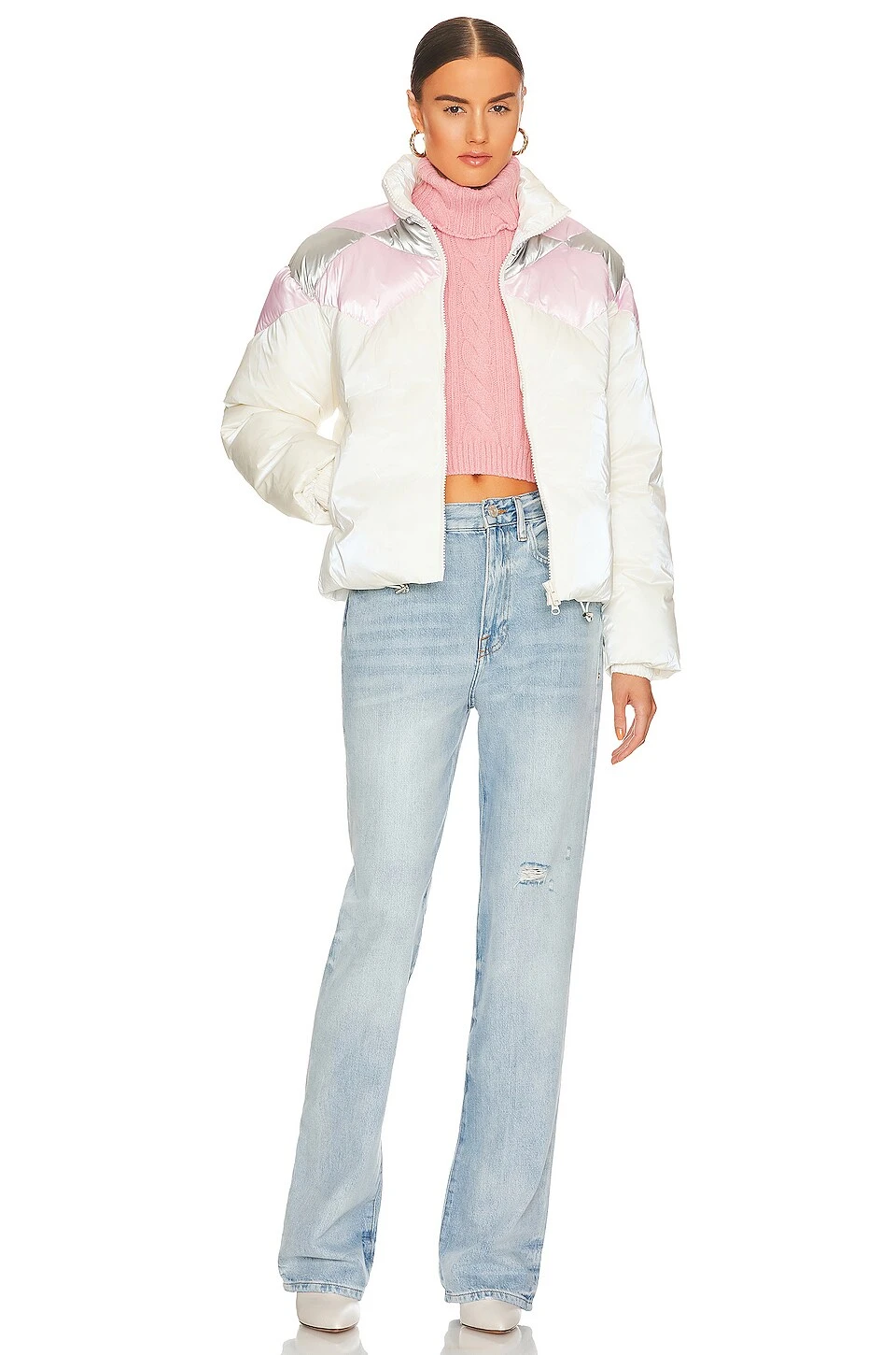 Juno Puffer Jacket Ivory Pastel 7 Juno Puffer Jacket Ivory Pastel - Image 5