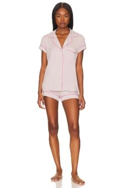 Eberjey Gisele Short PJ Set Sorbet & Black -Fashion Clothing Store EBER WI1296 V1