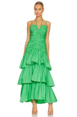 Mountain Maxi Dress Green -Fashion Clothing Store ELLI WD547 V1 1