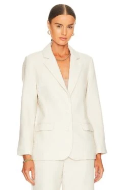 Bella Woven Blazer Bone 8 Bella Woven Blazer Bone -Fashion Clothing Store ENAR WO13 V2