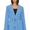 Hazel Tie Front Blazer Mellow Blue -Fashion Clothing Store ENAR WO30 V1