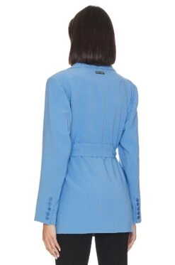 Hazel Tie Front Blazer Mellow Blue -Fashion Clothing Store ENAR WO30 V4