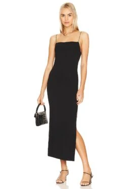 Side Slit Maxi Dress Black