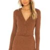 Sweater Rib Cropped Cardigan Hazel -Fashion Clothing Store ENZA WK139 V1
