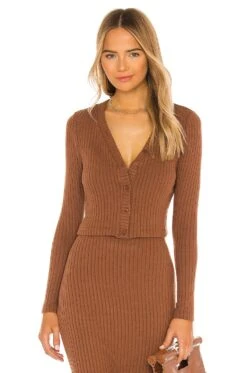 Sweater Rib Cropped Cardigan Hazel