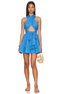 Selma Short Dress Azure Blue