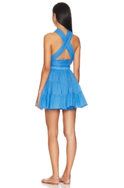 Selma Short Dress Azure Blue -Fashion Clothing Store EPEN WD2 V3