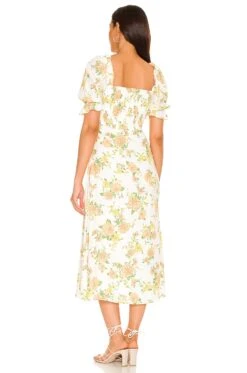 Faithfull The Brand X REVOLVE Lennox Midi Dress Velma Floral Peach -Fashion Clothing Store FAIB WD422 V3