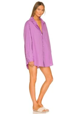 Faithfull The Brand Vega Shirt Dress Grape -Fashion Clothing Store FAIB WD489 V3