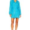 Faithfull The Brand Lucita Smock Dress Turquoise -Fashion Clothing Store FAIB WD518 V1