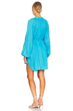 Faithfull The Brand Lucita Smock Dress Turquoise 8 Faithfull The Brand Lucita Smock Dress Turquoise -Fashion Clothing Store FAIB WD518 V3
