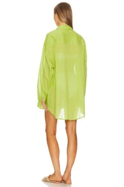 Faithfull The Brand Monita Shirt Dress Kiwifruit -Fashion Clothing Store FAIB WD578 V4