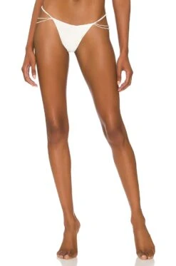 Fleur Du Mal Pearl Luxe V String Ivory