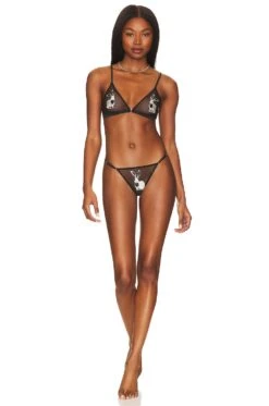 Fleur Du Mal Year Of The Rabbit Bralette Black -Fashion Clothing Store FLER WI402 V4