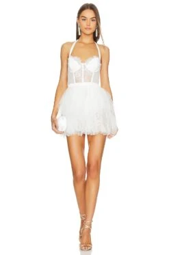 X REVOLVE Mini Bustier Dress White -Fashion Clothing Store FORL WD1081 V4