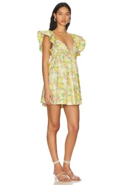 Tamra Mini Dress Yellow -Fashion Clothing Store FORL WD1149 V2