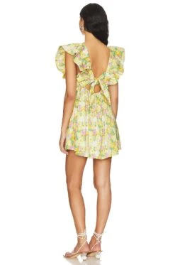 Tamra Mini Dress Yellow -Fashion Clothing Store FORL WD1149 V3