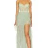 X Revolve Bustier Gown In Sage Sage -Fashion Clothing Store FORL WD1183 V1
