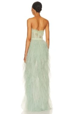 X Revolve Bustier Gown In Sage Sage -Fashion Clothing Store FORL WD1183 V3