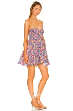 Sasha Strapless Mini Dress Blue -Fashion Clothing Store FORL WD972 V2