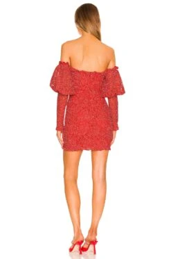 Clarisse Off The Shoulder Mini Dress Red 7 Clarisse Off The Shoulder Mini Dress Red -Fashion Clothing Store FORL WD989 V3