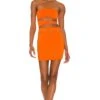 Frankies Bikinis Richie Plisse Mini Dress Papaya -Fashion Clothing Store FRBI WD25 V1