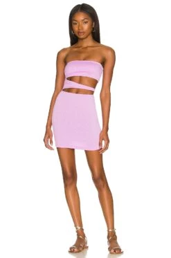Frankies Bikinis Richie Plisse Mini Dress Papaya -Fashion Clothing Store FRBI WD26 V1