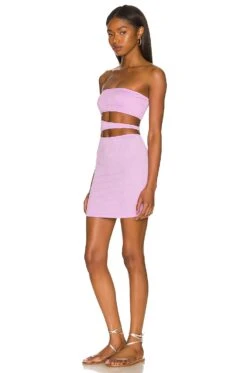 Frankies Bikinis Richie Plisse Mini Dress Wisteria -Fashion Clothing Store FRBI WD26 V3