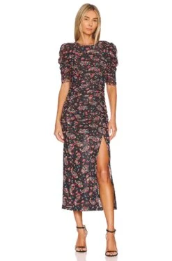 FREE PEOPLE Briella Midi Dress Hot Pink Combo -Fashion Clothing Store FREE WD2410 V1