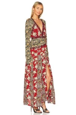 FREE PEOPLE Tilda Wrap Dress Neutral Combo -Fashion Clothing Store FREE WD2422 V2