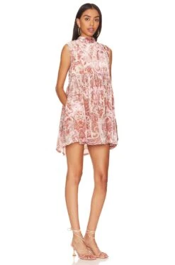 FREE PEOPLE All The Time Velvet Mini Dress Petal Combo -Fashion Clothing Store FREE WD2435 V2