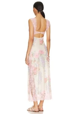 FREE PEOPLE Suddenly Fine Maxi Slip Dress Daisy Combo -Fashion Clothing Store FREE WD2461 V3