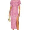 FREE PEOPLE Briella Midi Dress Hot Pink Combo