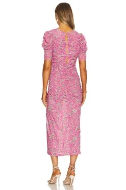 FREE PEOPLE Briella Midi Dress Hot Pink Combo -Fashion Clothing Store FREE WD2530 V3