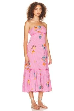 FREE PEOPLE Rosie Posie Midi Grapefruit Combo -Fashion Clothing Store FREE WD2531 V3