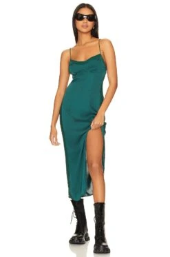 FREE PEOPLE VESTIDO LENCERO A MEDIA PIERNA CITY COOL Evergreen -Fashion Clothing Store FREE WD2603 V4