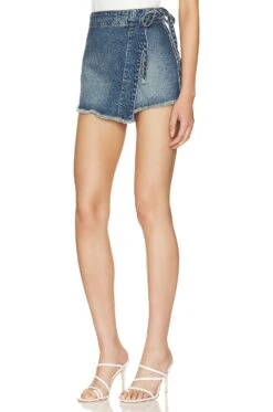 FREE PEOPLE Emmy Denim Skort Misty Blue -Fashion Clothing Store FREE WF261 V3