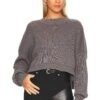 FREE PEOPLE Easy Street Crop Sweater Lead -Fashion Clothing Store FREE WK1064 V1
