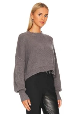 FREE PEOPLE Easy Street Crop Sweater Lead 14 FREE PEOPLE Easy Street Crop Sweater Lead -Fashion Clothing Store FREE WK1064 V2