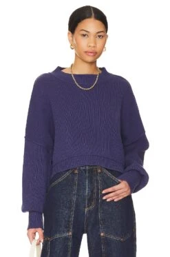FREE PEOPLE Easy Street Crop Sweater Lead 18 FREE PEOPLE Easy Street Crop Sweater Lead -Fashion Clothing Store FREE WK1097 V1