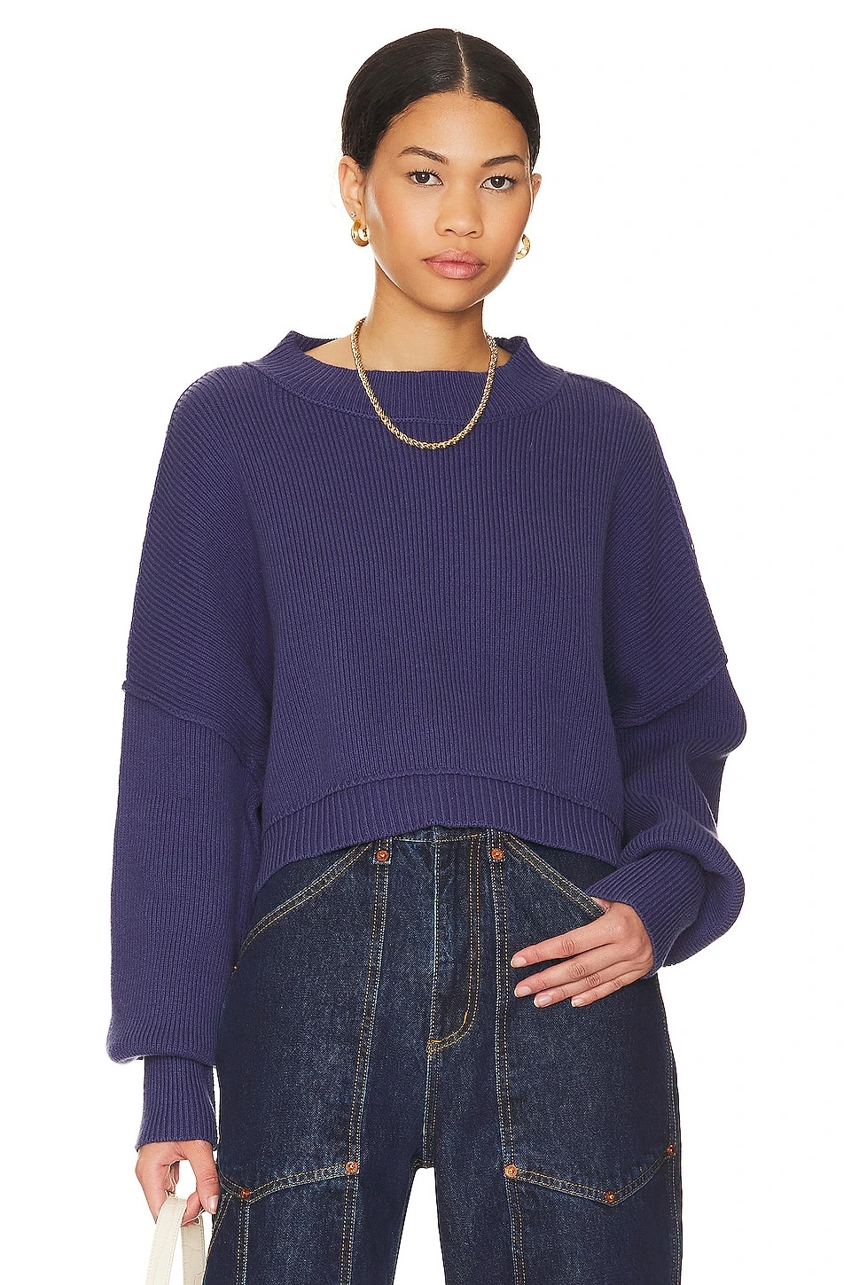 FREE PEOPLE Easy Street Crop Sweater Lead 8 FREE PEOPLE Easy Street Crop Sweater Lead - Image 6