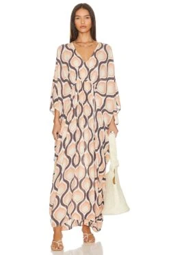 FREE PEOPLE X Intimately FP Groovy Baby Maxi Kimono Pink Sand