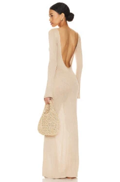 Nyala Maxi Dress Gold Metallic