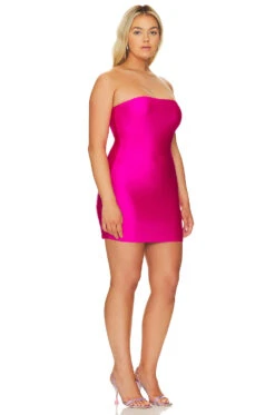 GOOD AMERICAN Compression Shine Tube Dress Fuchsia Pink001 -Fashion Clothing Store GAME WD21 V4