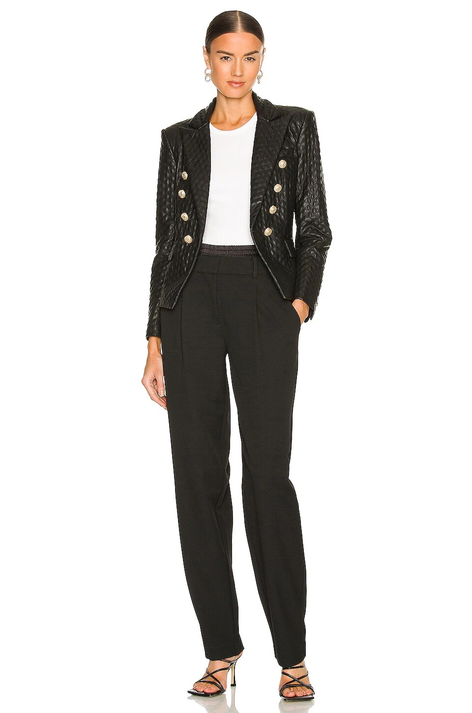 Angie Faux Leather Blazer Black 7 Angie Faux Leather Blazer Black - Image 5