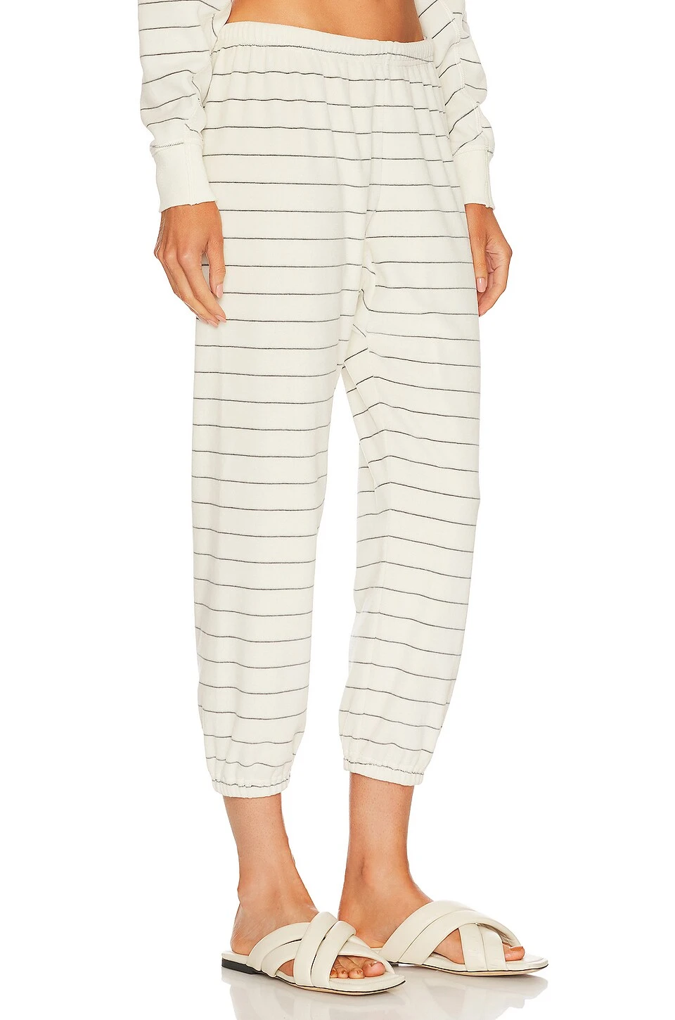 Velour Stadium Sweatpant Ivory Pin Stripe 4 Velour Stadium Sweatpant Ivory Pin Stripe - Image 2