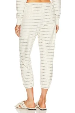Velour Stadium Sweatpant Ivory Pin Stripe 8 Velour Stadium Sweatpant Ivory Pin Stripe -Fashion Clothing Store GREA WP140 V3