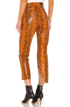 Shiloh Leather Pant Orange Snake -Fashion Clothing Store GRLR WP12 V3