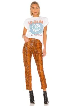 Shiloh Leather Pant Orange Snake -Fashion Clothing Store GRLR WP12 V4