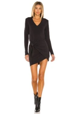 Supersoft Long Sleeve V Dress Merlot -Fashion Clothing Store HARL WD377 V1